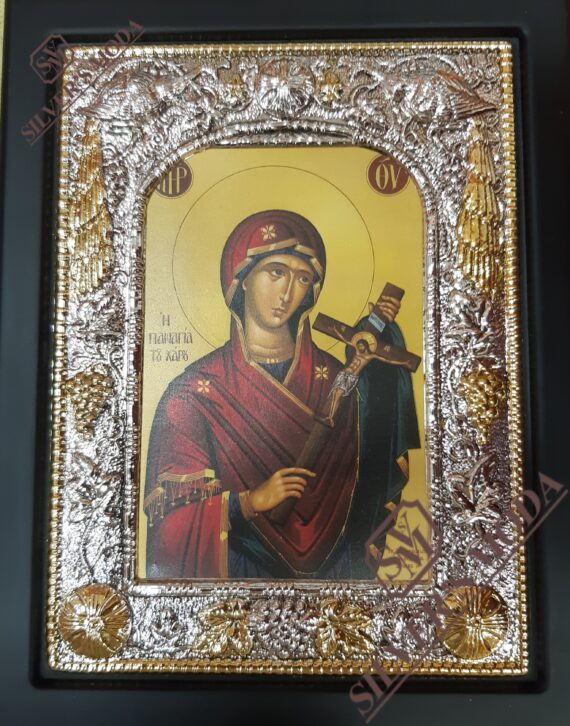 Παναγία του Χάρου εικόνα με ασήμι-Panagia tou xarou silver icon