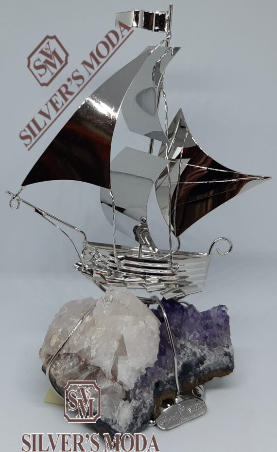 καράβι πανιά αμέθυστο -silver ship amethyst